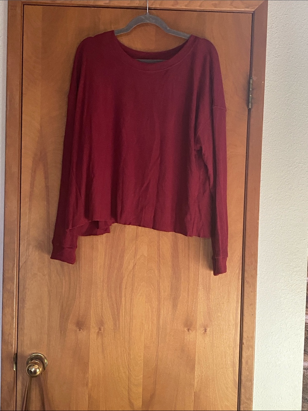 Angie Burgundy Lightweight Crewneck Sweatshirt